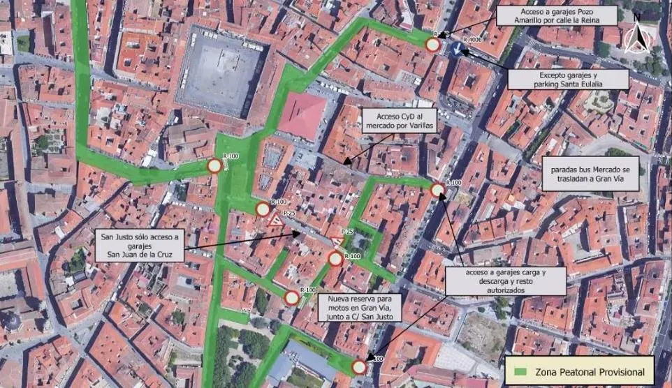 Uno de los planos de estas peatonalizaciones