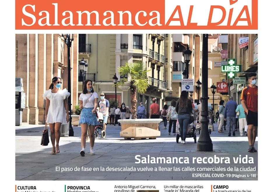 Portada del número de junio del periódico de papel Salamanca Al Día
