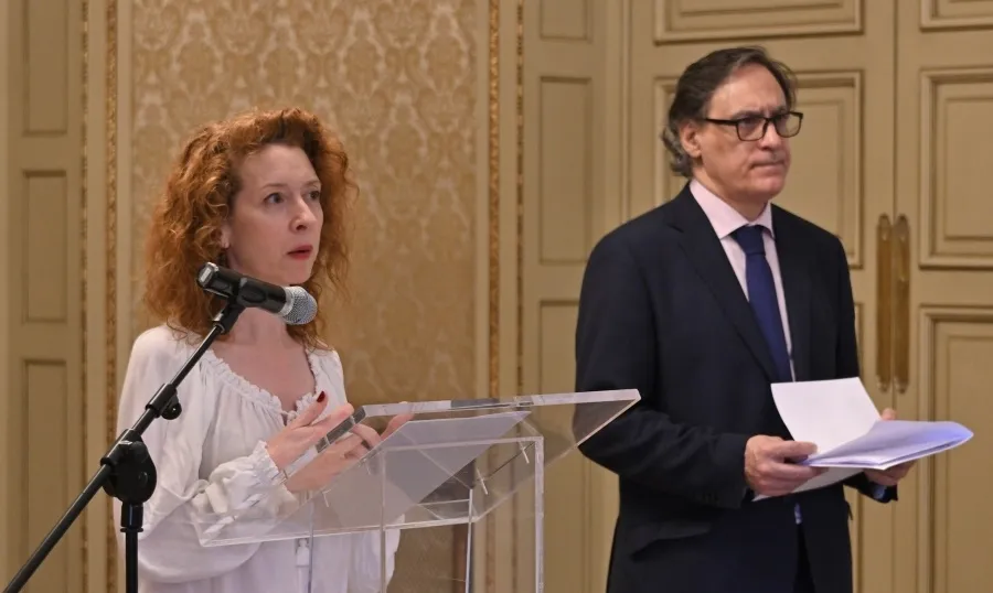 Rueda de prensa del alcalde de Salamanca, Carlos García Carbayo, y la primera teniente de alcalde, Ana Suárez,