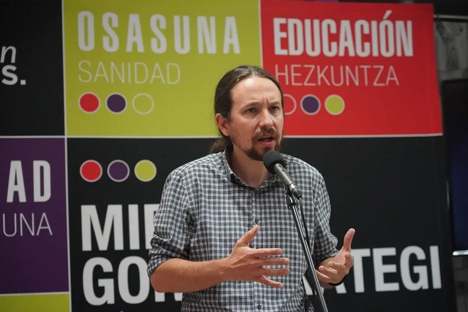 El vicepresidente segundo del Gobierno, Pablo Iglesias, en un acto de la campaña vasca - H.Bilbao - Europa Press