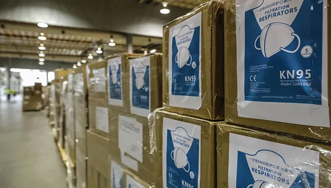 Cajas de material sanitario frente al Covid-19 almacenadas. EP