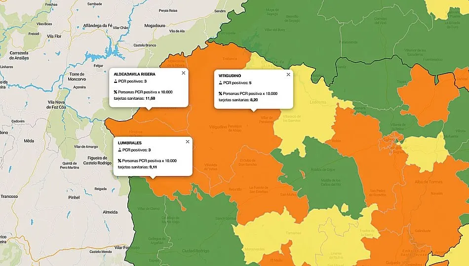 Mapa de evolución del coronavirus en los últimos 7 días