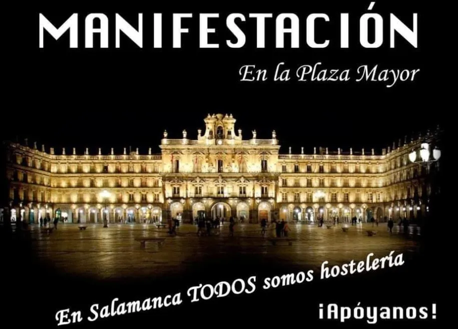 Imagen del cartel de la movilización prevista por los hosteleros de Salamanca