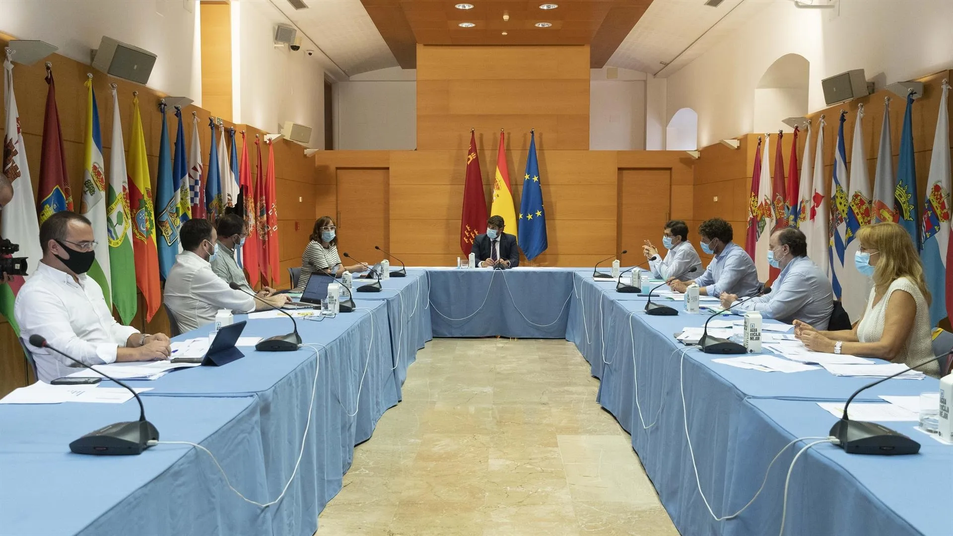 El presidente de la Región de Murcia, Fernando López Miras, preside el Comité de Seguimiento Covid-19. Foto: EP