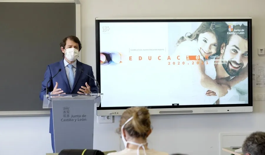 El presidente de la Junta de Castilla y León, Alfonso Fernández Mañueco, en su comparecencia de este miércoles
