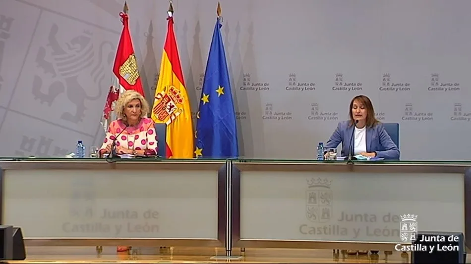 Verónica Casado y Rocío Lucas durante la rueda de prensa de la Junta de Castilla y León