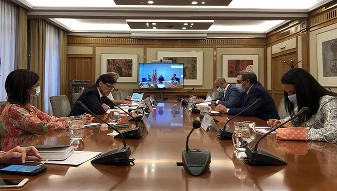 Reunión del ministro de Sanidad, Salvador Illa, con los consejeros del ramo de la Comunidad de Madrid, Castilla-La Mancha y Castilla y León