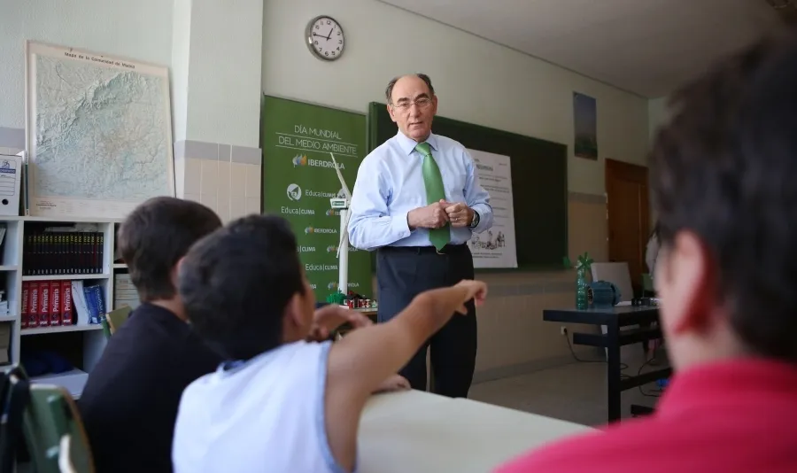 El presidente de Iberdrola, Ignacio Galán, durante su participación en un acto educativo en 2019