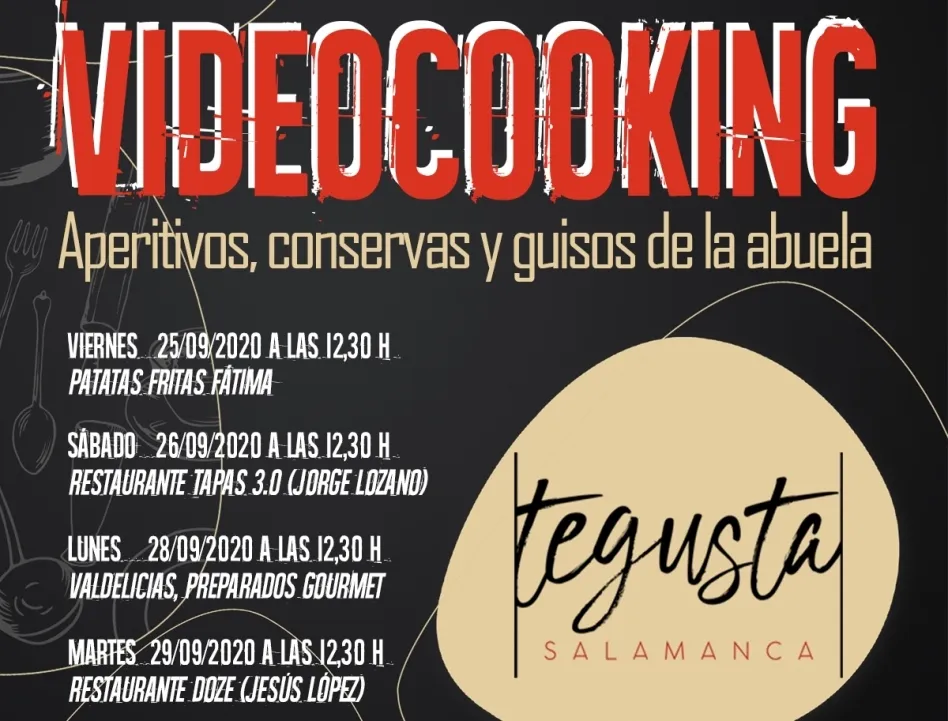 Cartel de las sesiones de videocooking previstas