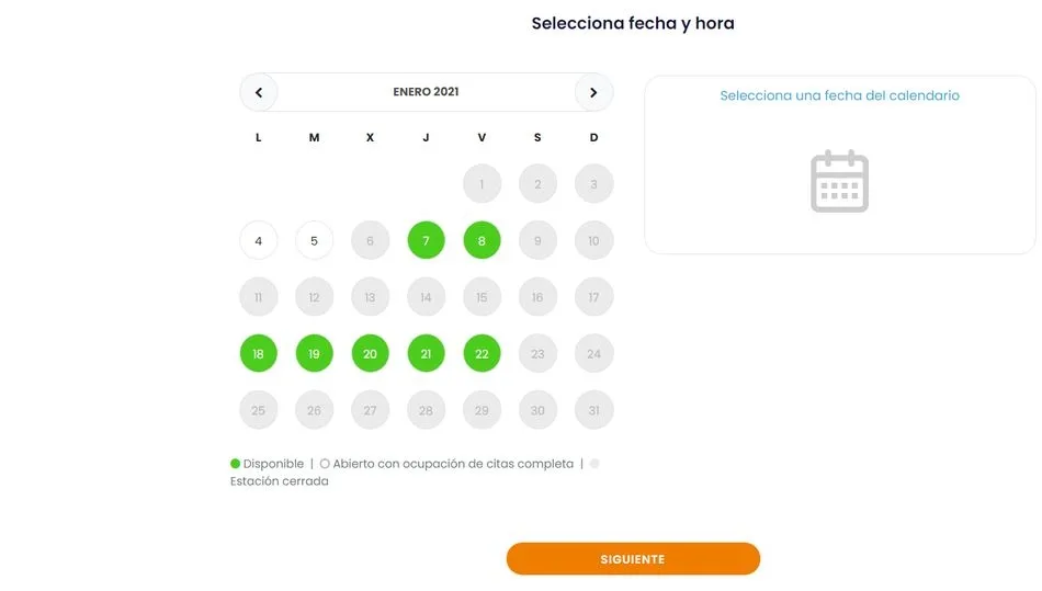 En estos momentos los días 4 y 5 de enero ya no están disponibles para pasar la ITV en Vitigudino