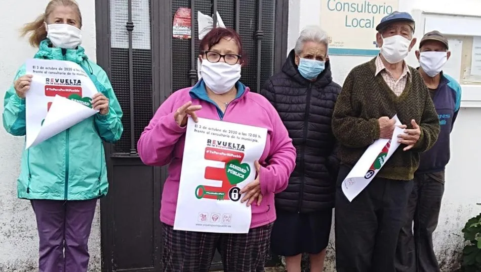 Vecinos de Gejos de los Reyes en la protesta del pasado 3 de octubre en los consultorios