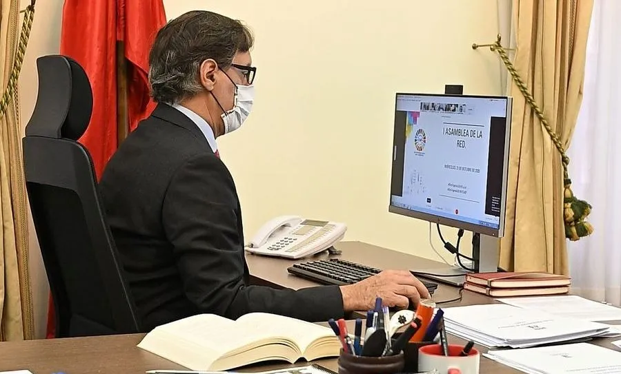 Participación telemática del alcalde de Salamanca, Carlos García Carbayo, en la primera asamblea de la Red de Entidades Locales para la Agenda 2030