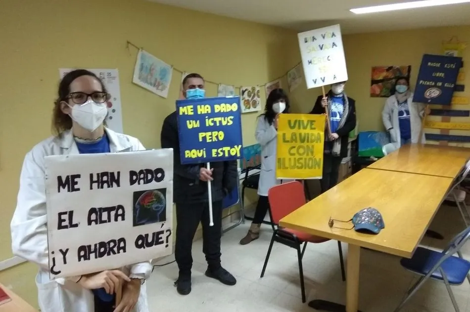 Acciones para visibilizar el daño cerebral adquirido en la Asociación Salmantina Asdace. Foto: Asdace