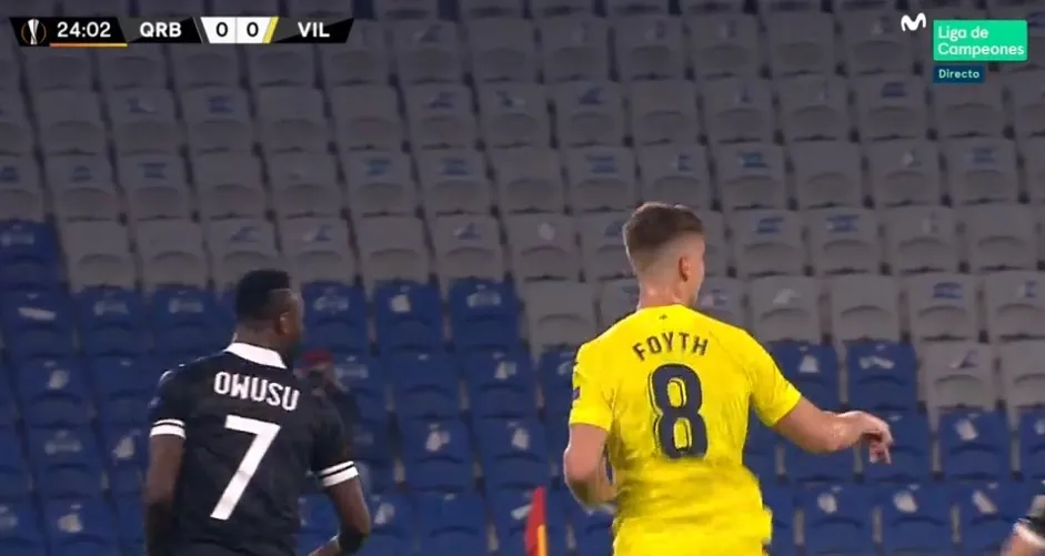 Kwabena Owusu, durante el partido contra el Villareal