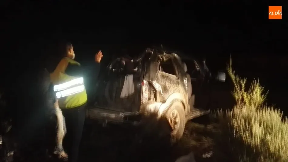 Aspecto en el que quedó el todoterreno tras el accidente