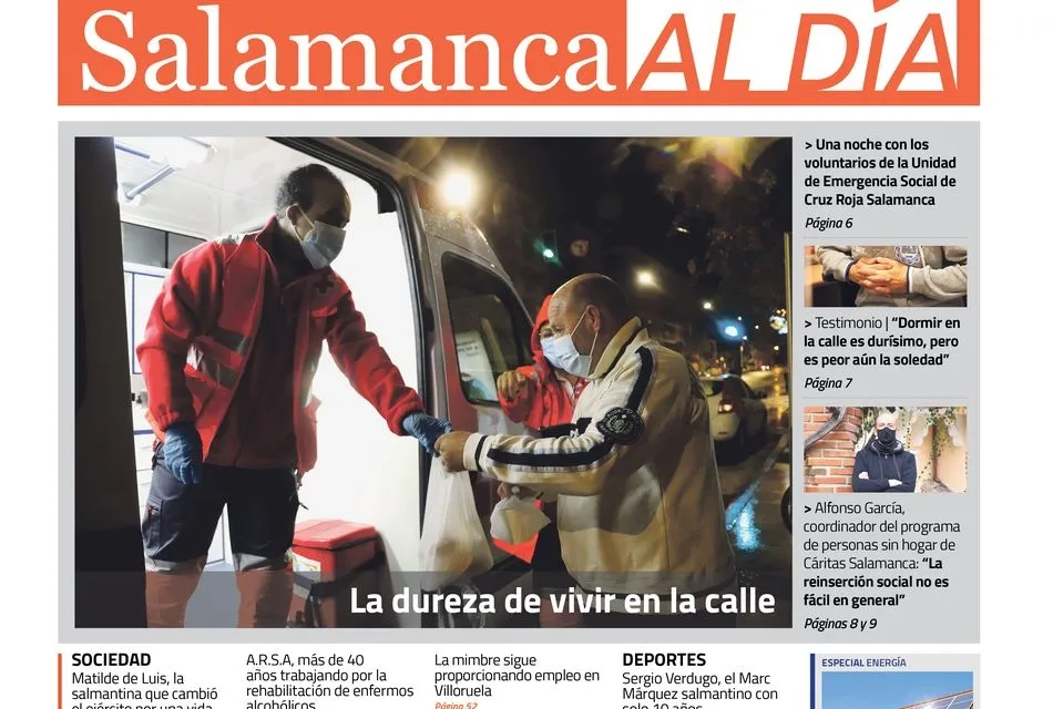 Portada del número de noviembre del periódico de papel Salamanca Al Día