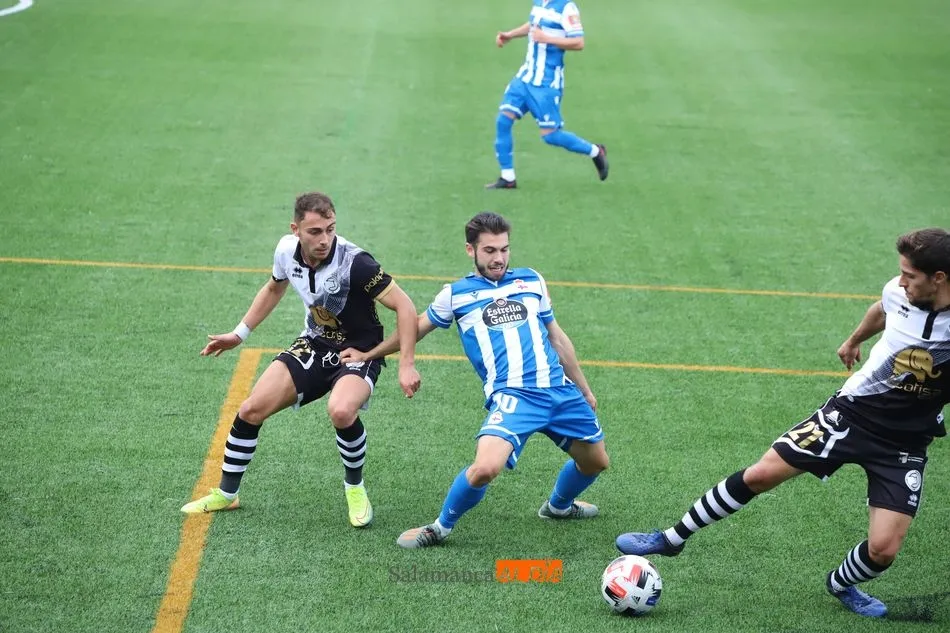 Álex Rey, durante un momento del Unionistas - Dépor del pasado fin de semana