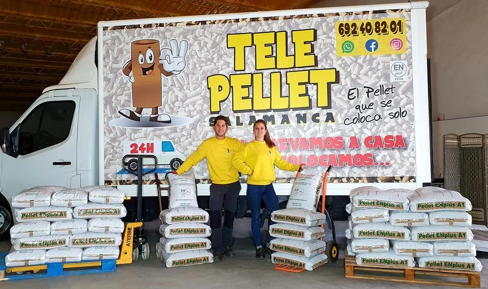 Telepellet distribuye sacos de pellet, en pequeñas y grandes cantidades a domicilio