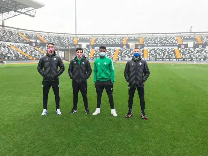 Hugo, Adrián y Henok, en el Nuevo Vivero / CD Guijuelo