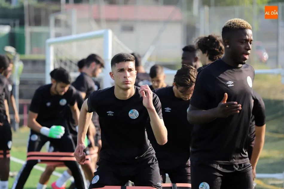 Seba López, durante el primer entrenamiento del filial del Salamanca UDS este curso