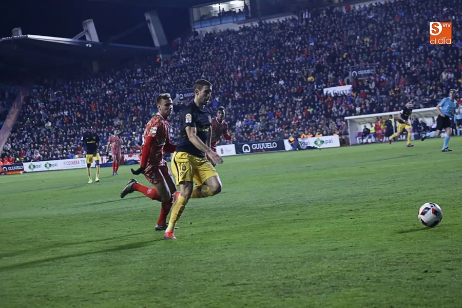 El Guijuelo, en el duelo de Copa de la 2016/2017 contra el Atleti celebrado en el Helmántico