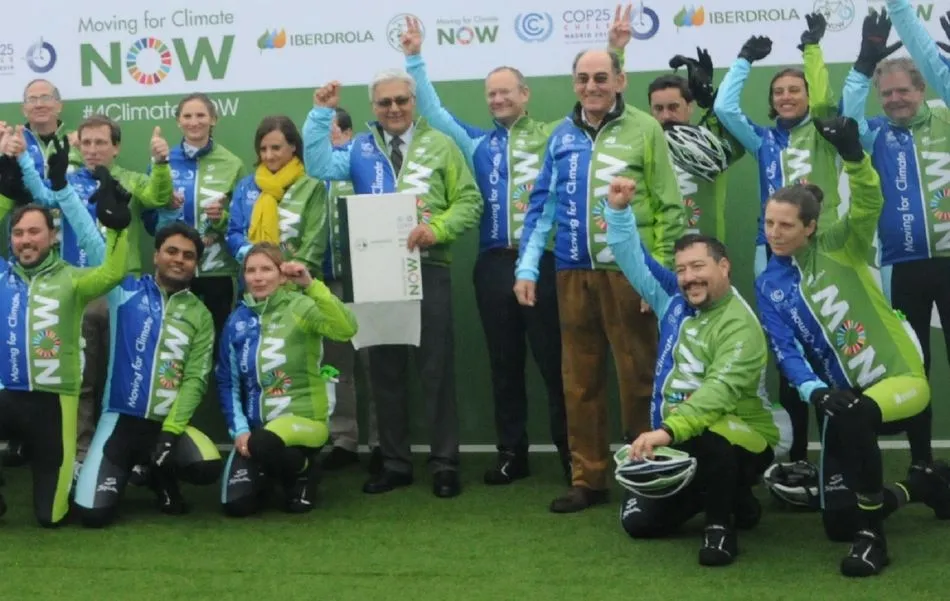 Ignacio Galán, en la llegada de Moving for Climate NOW a la COP25 de Madrid