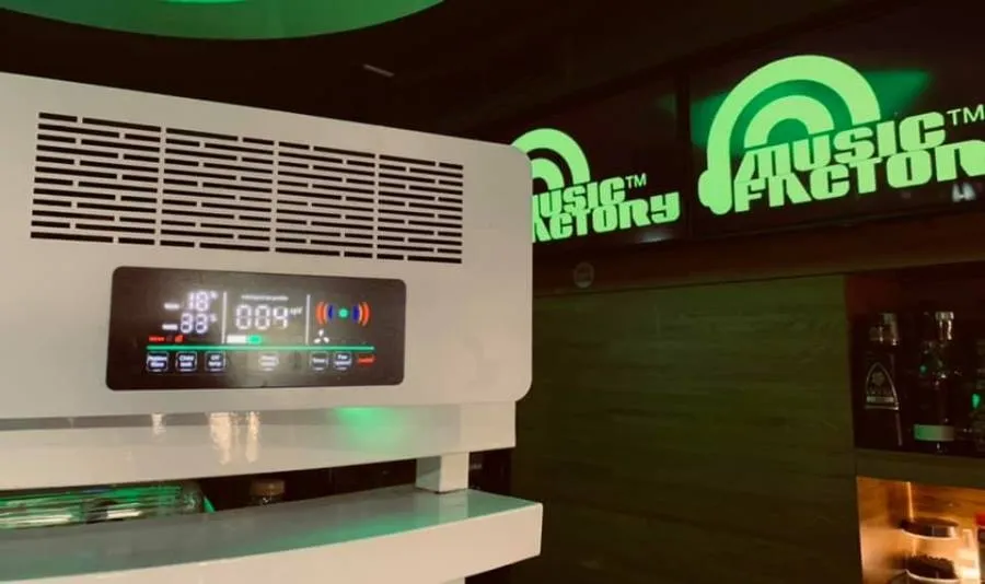 Purificador de aire, con filtro HEPA, en el Music Factory