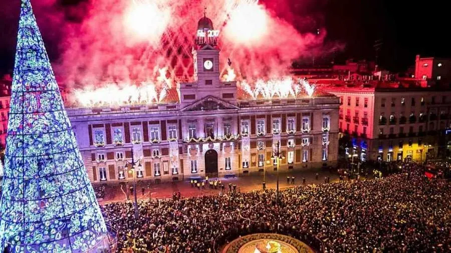 Celebración de la Nochevieja en la Puerta del Sol de Madrid. Foto de TVE