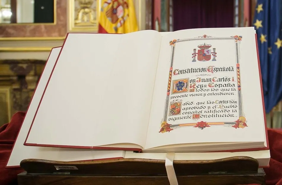 La copia original de la Constitución Española. Foto: Congreso de los Diputados