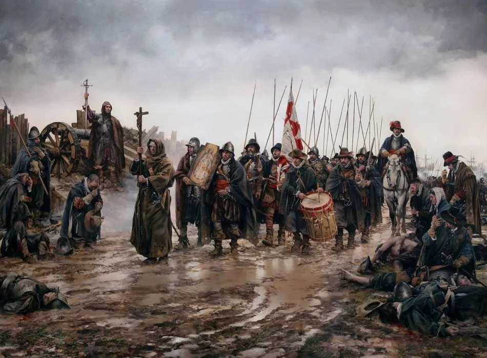 Cuadro que representa la Batalla de Empel por el artista Augusto Ferrer Dalmau