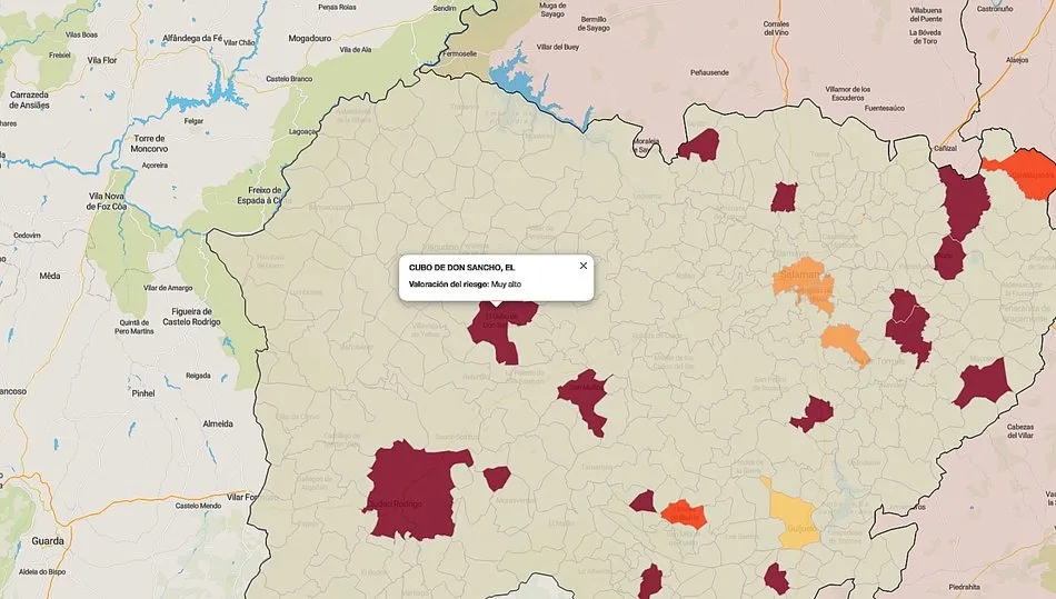 Solo El Cubo de Don Sancho aparece con riesgo del virus, si bien pertenece a la ZBS de La Fuente de San Esteban