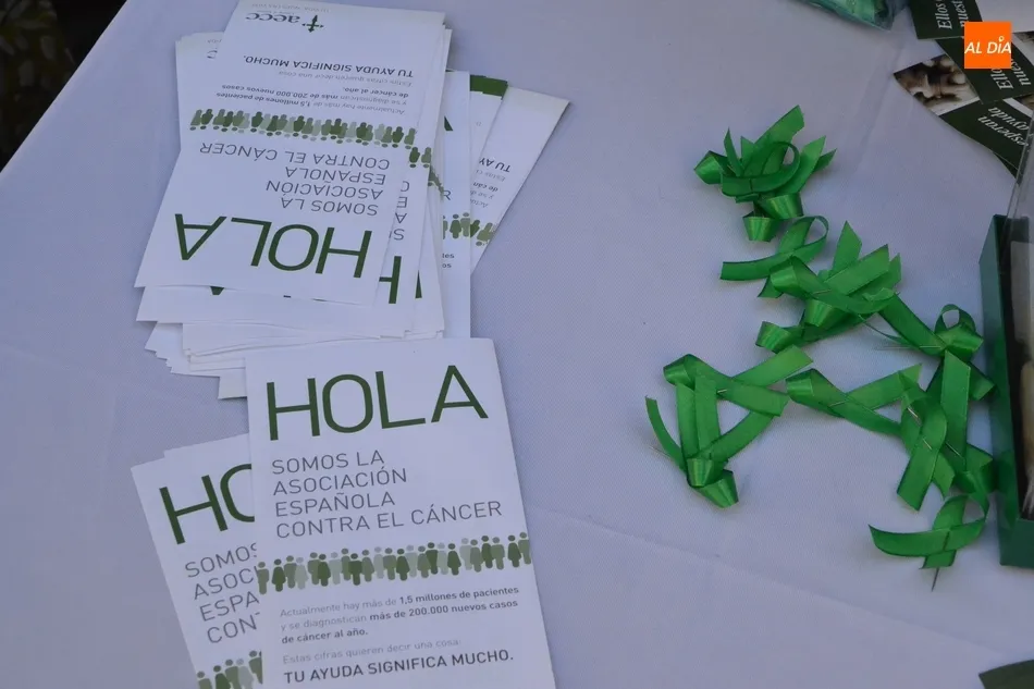 Dípticos y lazos de la AECC de Salamanca