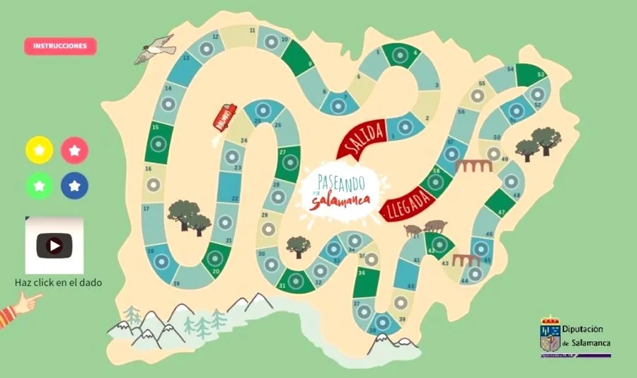 Inicio del juego de la oca creado por el Archivo Provincial de la Diputación de Salamanca. Foto EP
