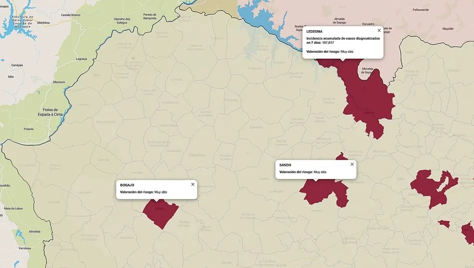 Mapa de indice de riesgo a 4 de enero de 2021