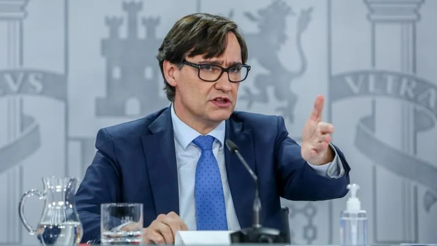 El ministro de Sanidad, Salvador Illa, durante una rueda de prensa. Foto de R.Rubio.POOL - EP
