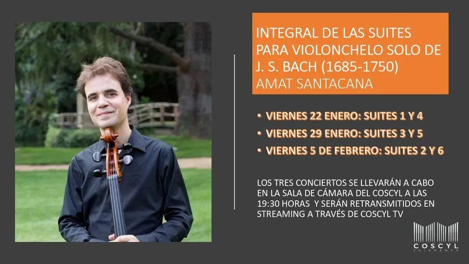 El chelista Amat Santacana ofrecerá tres conciertos en la sala de cámara del Coscyl