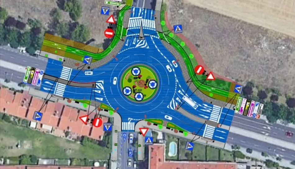 Plano de la nueva rotonda que mejorará la circulación en el cruce del puente de la Universidad