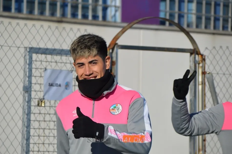 Duma, en un entrenamiento del Salamanca UDS