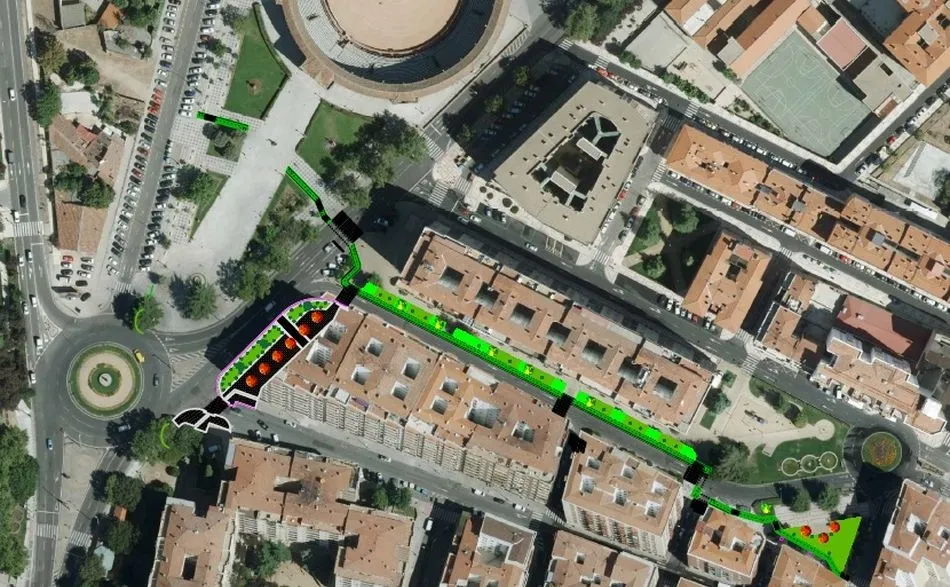 Plano del tramo de carril bici que se va a construir este año
