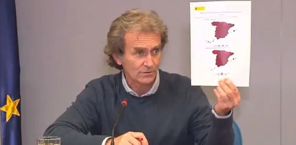 Fernando Simón muestra los mapas de situación de riesgo por Covid-19 en España