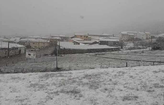 Nieve en la localidad de Tamames en la jornada de hoy - Ayto. Tamames