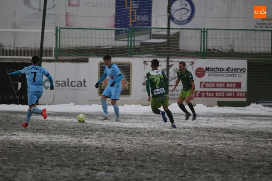 El Guijuelo, en su partido marcado por la nieve del pasado fin de semana