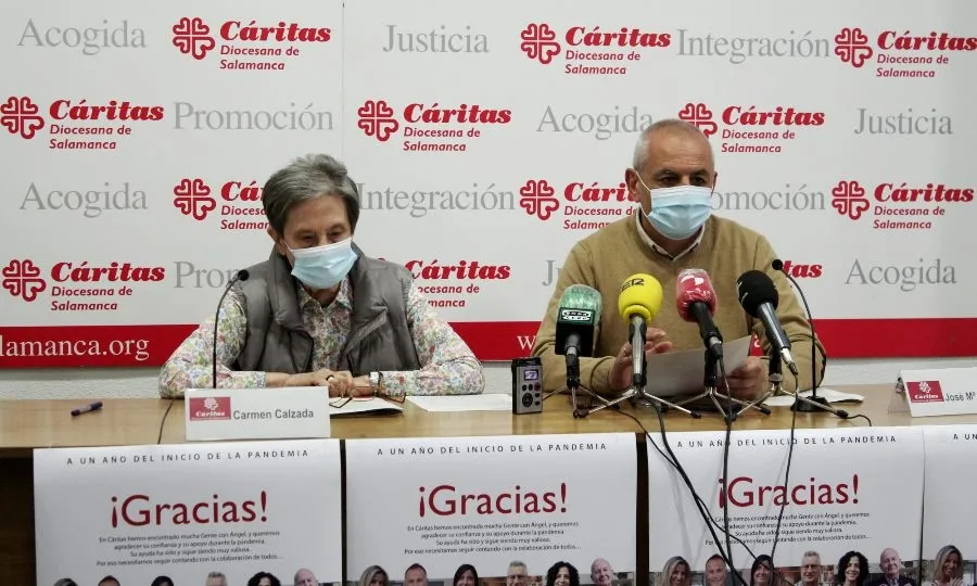 Carmen Calzada, directora de Cáritas diocesana de Salamanca y José Mª Rodríguez, secretario general