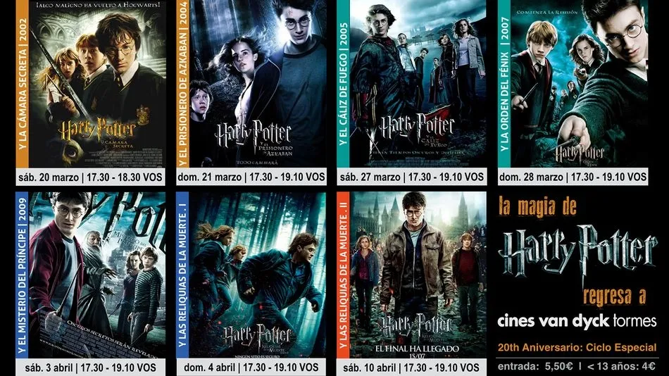 Los cines del CC El Tormes celebran el 20 aniversario de la saga de Harry Potter con la proyección ...