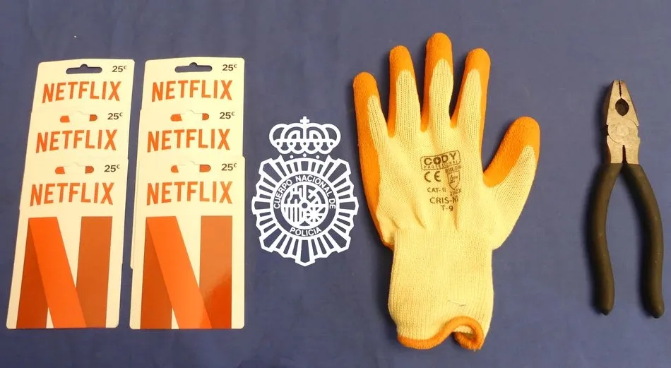 Material intervenido en esta detención