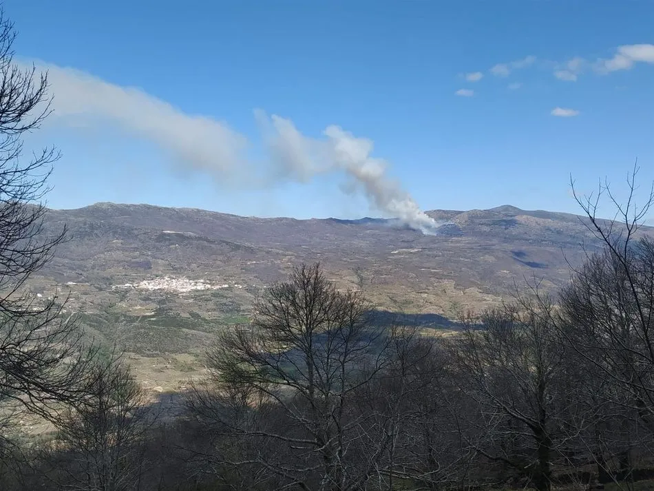 Columna de humo en el Valle del Jerte. - EUROPA PRESS