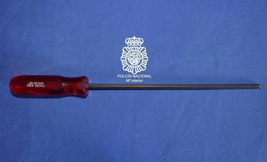 Destornillador intervenido en esta detención