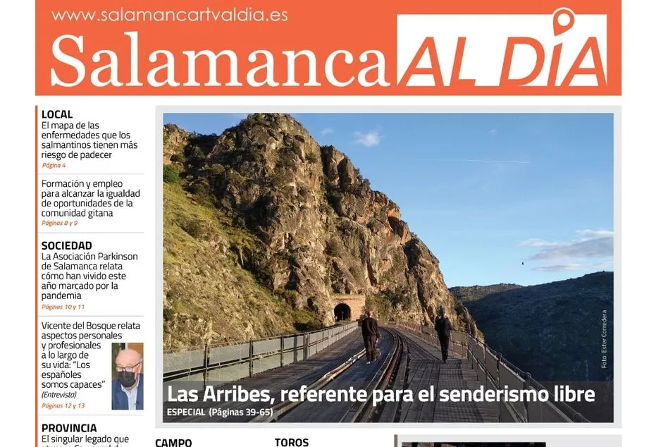Portada del número de abril del periódico de papel Salamanca Al Día