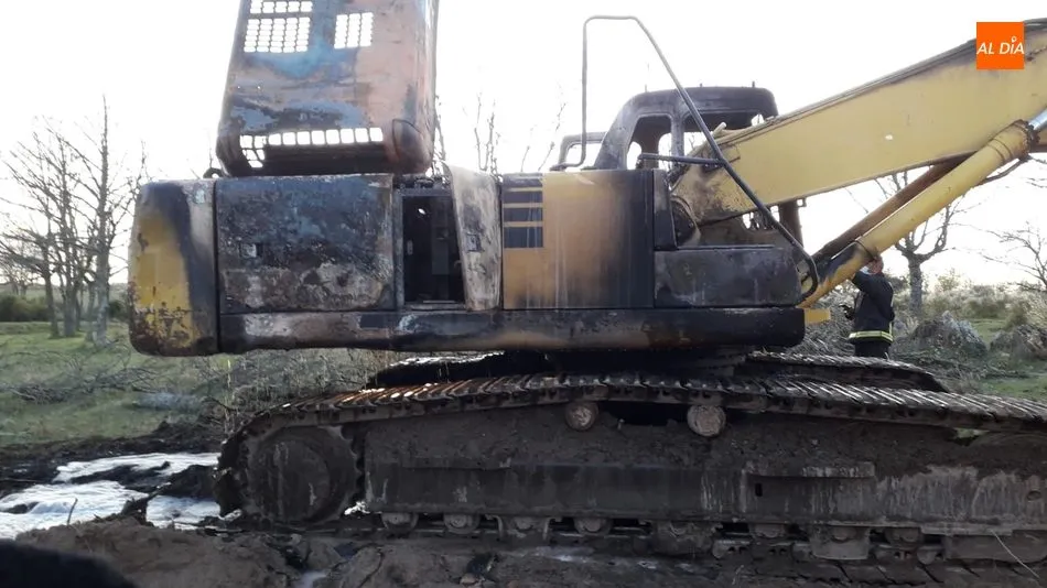 La máquina quedó totalmente calcinada