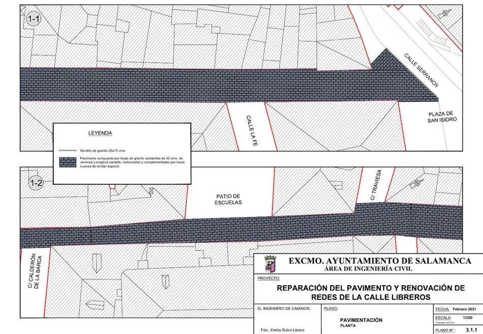 Plano de esta intervención en la calle Libreros